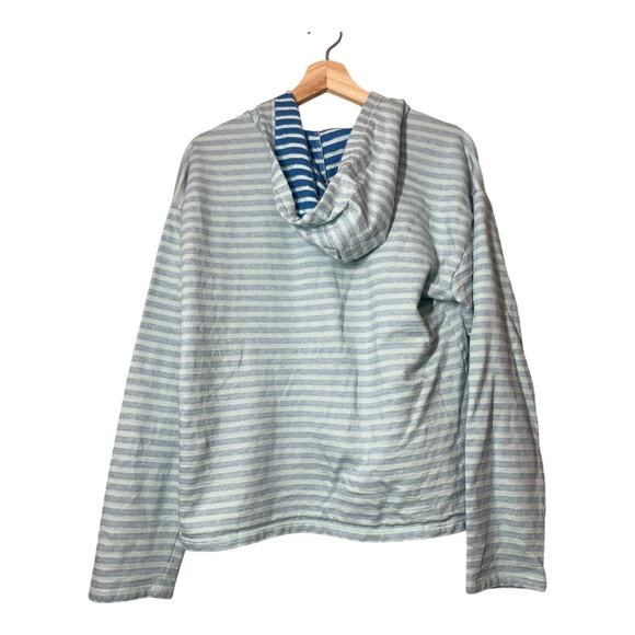 Columbia Blue Full Zip Hoodie Sweatshirt Cropped Striped XL Melody Jacket - Picture 2 of 4